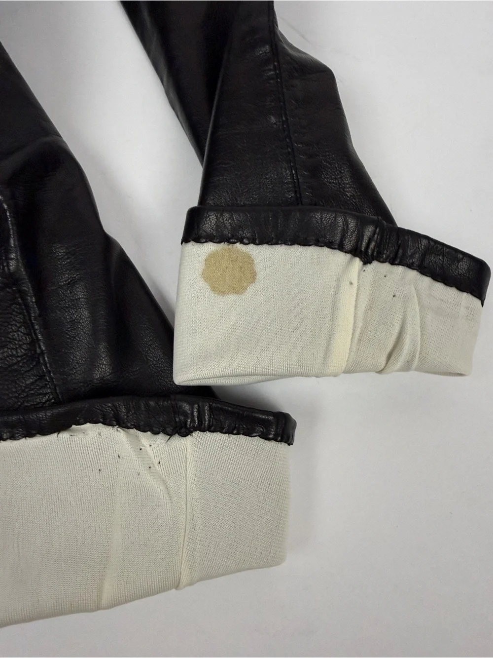 Vintage Black Long Leather Gloves Lined size 6 made in Italy